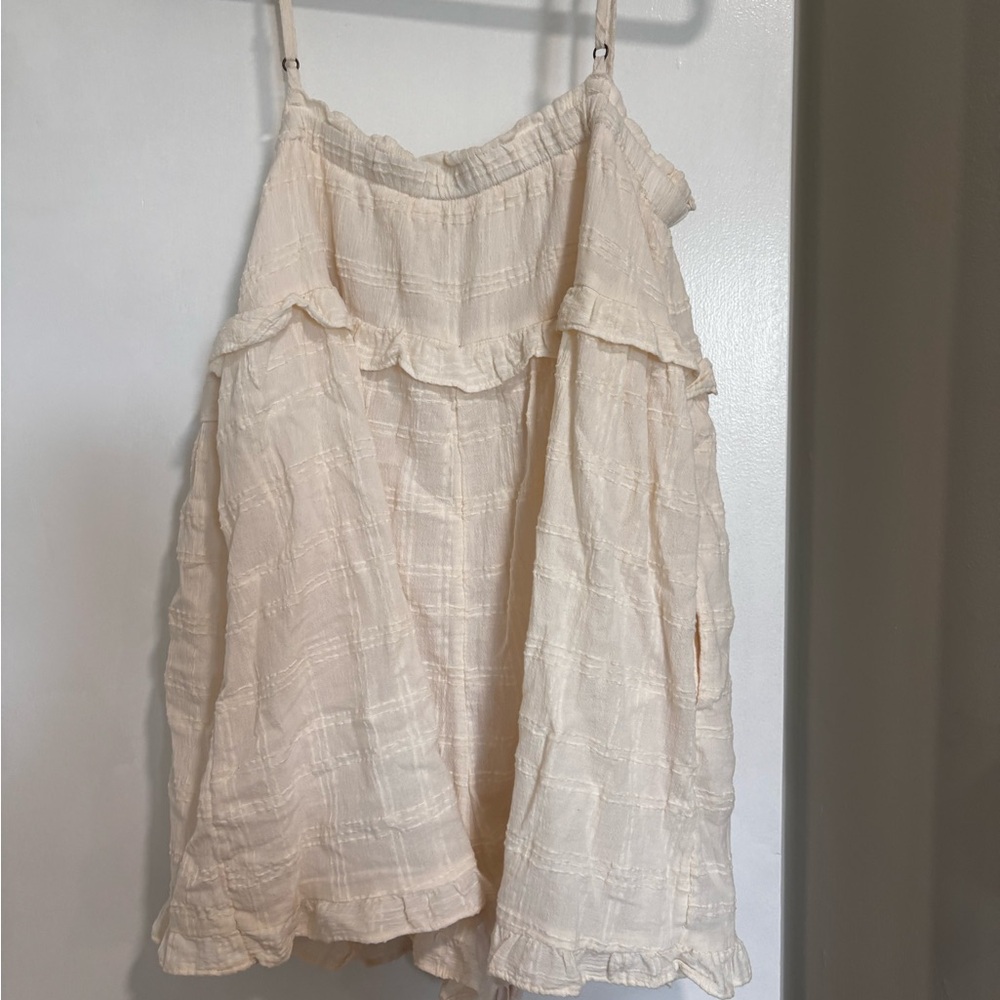 Urban Outfitters Cream Ruffle Jumpsuit - Picture 3 of 3